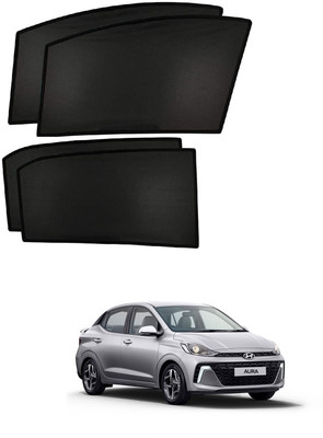 AuTO ADDiCT Side Window Sun Shade For Hyundai Aura(Black)