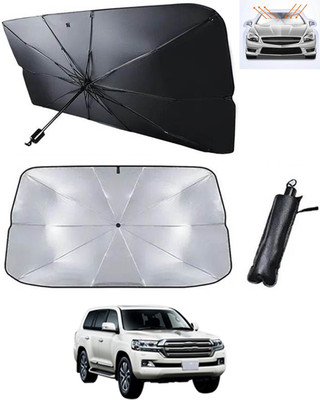 RKPSP Windshield Sun Shade For Toyota Land Cruiser(Black, Silver)