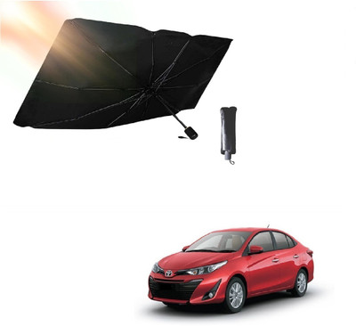 ROSHNEER ENTERPRISES Windshield Sun Shade For Toyota Yaris(Black, Silver)