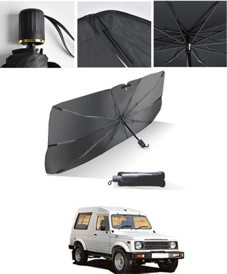 AYW Windshield Sun Shade For Maruti Suzuki Gypsy King(Black, Silver)