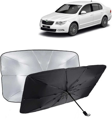 Kingsway Dashboard, Windshield Sun Shade For Skoda Superb(Black, Silver)