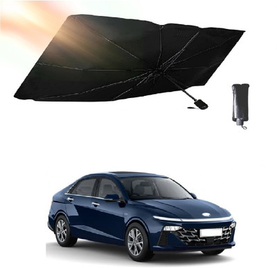 ROSHNEER ENTERPRISES Windshield Sun Shade For Hyundai Verna(Black, Silver)