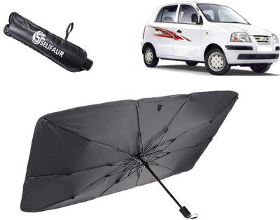 Selifaur Dashboard, Rear Window, Sun Roof, Windshield Sun Shade For Hyundai Santro Xing(Black)