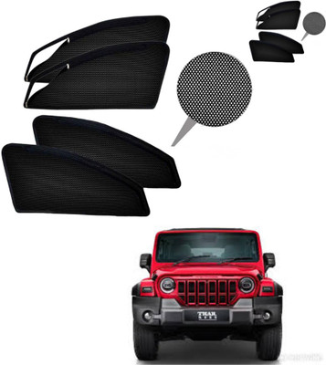 TOP VECHILE Rear Window, Side Window Sun Shade For Mahindra Thar(Black)