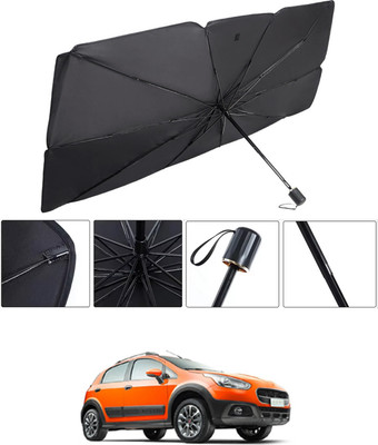 RKPSP Windshield Sun Shade For Fiat Avventura(Black, Silver)