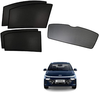 RAKRISH Rear Window, Side Window Sun Shade For Hyundai Verna(Black, Grey)