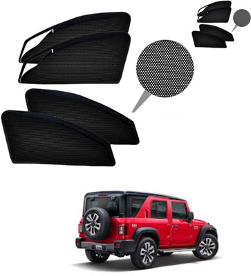 TOP VECHILE Rear Window, Side Window Sun Shade For Mahindra Thar(Black)