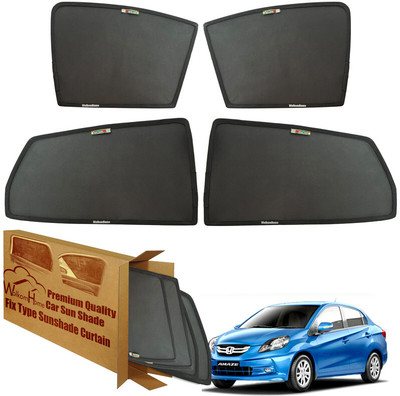 WolkomHome Side Window Sun Shade For Honda Universal For Car(Black)