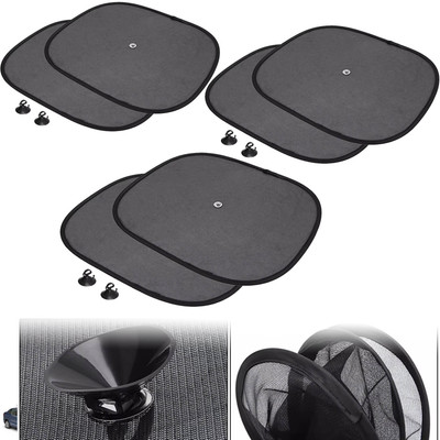 Pious Side Window Sun Shade For Volkswagen Ameo, Universal For Car(Black)
