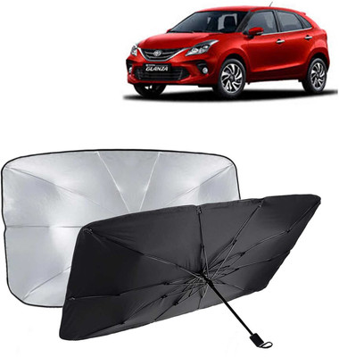 Kingsway Dashboard, Windshield Sun Shade For Toyota Glanza(Black, Silver)