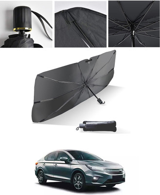 AYW Windshield Sun Shade For Honda City(Black, Silver)