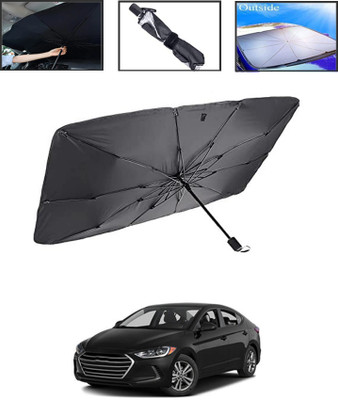 MSNP Windshield Sun Shade For Hyundai Elantra(Black, Silver)