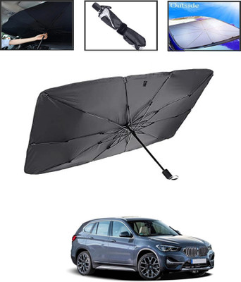 MSNP Windshield Sun Shade For BMW Universal For Car(Black, Silver)