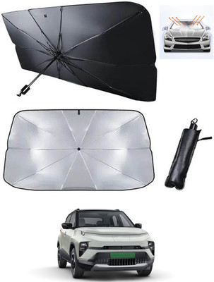 MATIES Windshield Sun Shade For Tata Punch EV(Black, Silver)