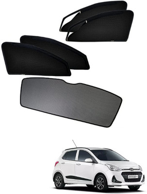 RAKRISH Rear Window, Side Window Sun Shade For Hyundai Grand i10(Black)
