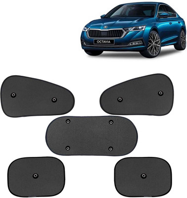 Kingsway Side Window, Rear Window, Windshield Sun Shade For Skoda Octavia(Black)