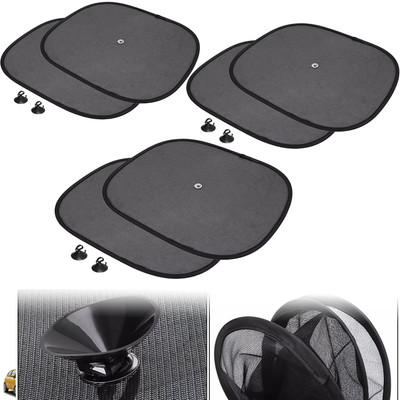 Pious Side Window Sun Shade For Fiat Punto Evo, Universal For Car(Black)