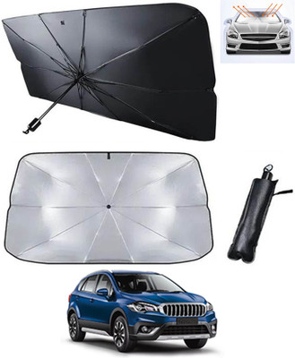 RKPSP Windshield Sun Shade For Maruti Suzuki S-Cross(Silver, Black)