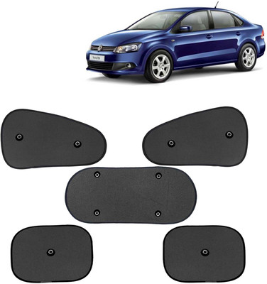 Kingsway Side Window, Rear Window, Windshield Sun Shade For Volkswagen Vento(Black)
