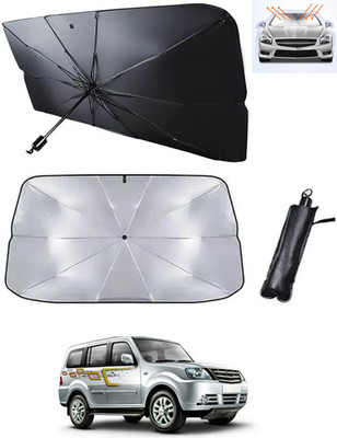 RKPSP Windshield Sun Shade For Tata Sumo Grande(Black, Silver)