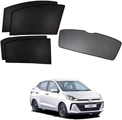 TOP VECHILE Rear Window, Side Window Sun Shade For Hyundai Aura(Black)