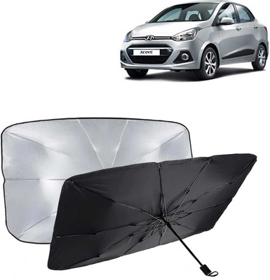 Kingsway Dashboard, Windshield Sun Shade For Hyundai Xcent(Black, Silver)