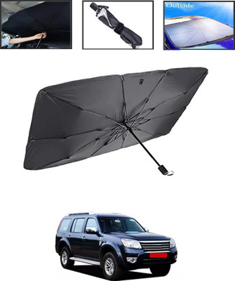 MSNP Windshield Sun Shade For Ford Universal For Car(Black, Silver)