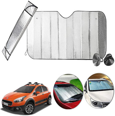 AUTO PEARL Dashboard, Windshield Sun Shade For Fiat Avventura(Silver)