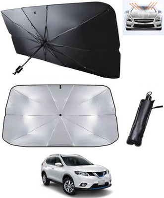 AYW Windshield Sun Shade For Nissan Universal For Car(Silver, Black)