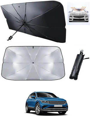 MATIES Windshield Sun Shade For Volkswagen Tiguan(Black, Silver)