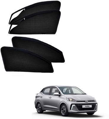 AuTO ADDiCT Side Window Sun Shade For Hyundai Aura(Black)