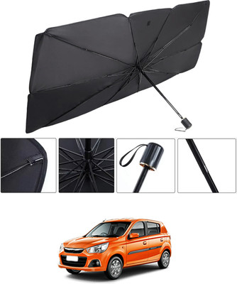RKPSP Windshield Sun Shade For Maruti Suzuki Alto K10(Black, Silver)