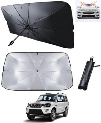 RKPSP Windshield Sun Shade For Mahindra Scorpio(Silver, Black)