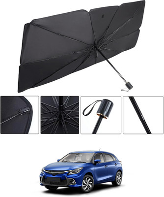 RKPSP Windshield Sun Shade For Toyota Glanza(Black, Silver)