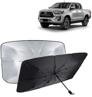 Kingsway Dashboard, Windshield Sun Shade For Toyota Hilux(Black, Silver)