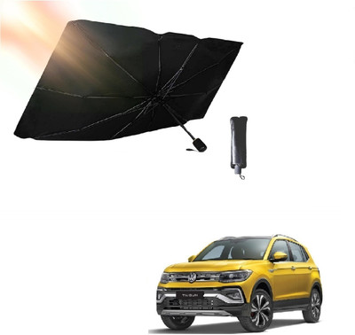 ROSHNEER ENTERPRISES Windshield Sun Shade For Volkswagen Taigun(Black, Silver)