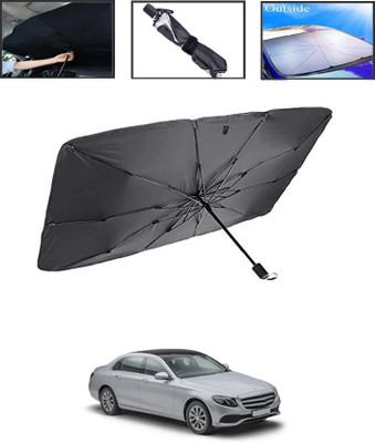MSNP Windshield Sun Shade For Mercedes Benz E200(Black, Silver)