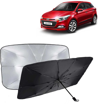Kingsway Dashboard, Windshield Sun Shade For Hyundai Elite i20(Black, Silver)