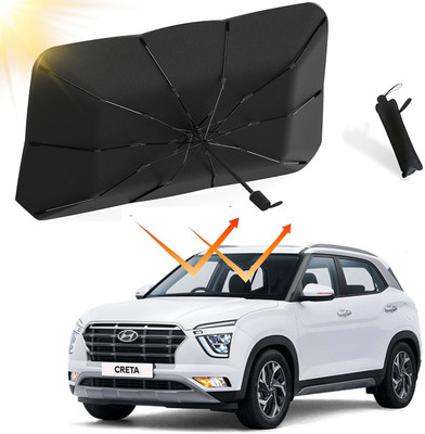 Aadikart Dashboard, Windshield Sun Shade For Hyundai Creta(Black, Silver)
