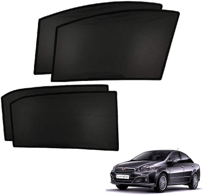 RAKRISH Side Window, Rear Window Sun Shade For Fiat Linea(Black)
