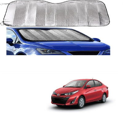 ROSHNEER ENTERPRISES Windshield Sun Shade For Toyota Yaris(Silver)