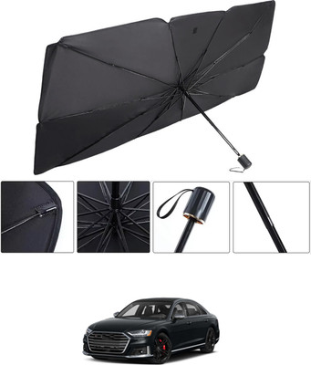 RKPSP Windshield Sun Shade For Audi S8(Black, Silver)