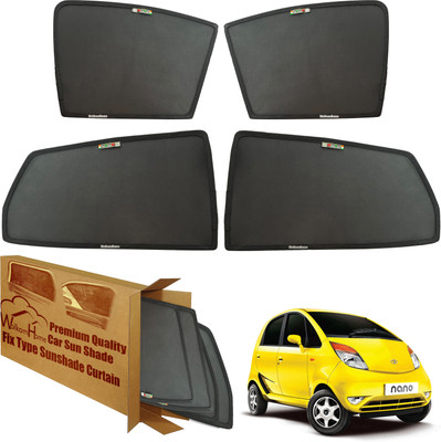WolkomHome Side Window Sun Shade For Tata Nano(Black)