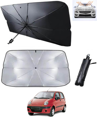 AYW Windshield Sun Shade For Daewoo Matiz(Silver, Black)