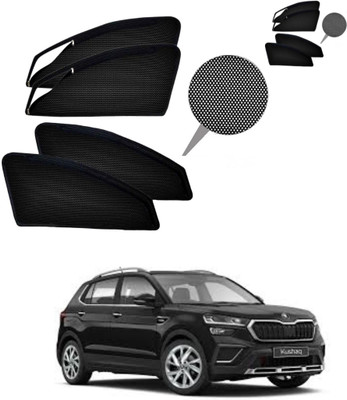 RAKRISH Rear Window, Side Window Sun Shade For Skoda Kushaq(Black)