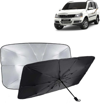 Kingsway Dashboard, Windshield Sun Shade For Mahindra Xylo(Black, Silver)