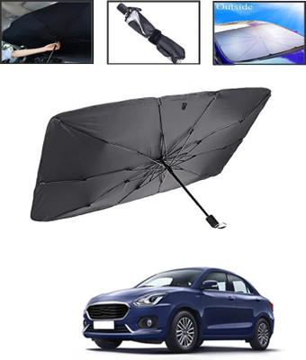 MSNP Windshield Sun Shade For Maruti Suzuki Swift Dzire(Black, Silver)