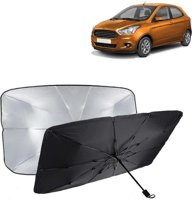 Kingsway Dashboard, Windshield Sun Shade For Ford Figo(Black, Silver)