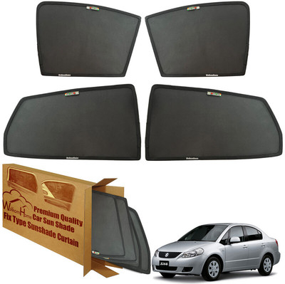 WolkomHome Side Window Sun Shade For Maruti Suzuki SX4(Black)