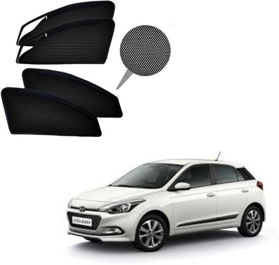 MASS VECHICLE Rear Window, Side Window Sun Shade For Hyundai Elite i20(Black)